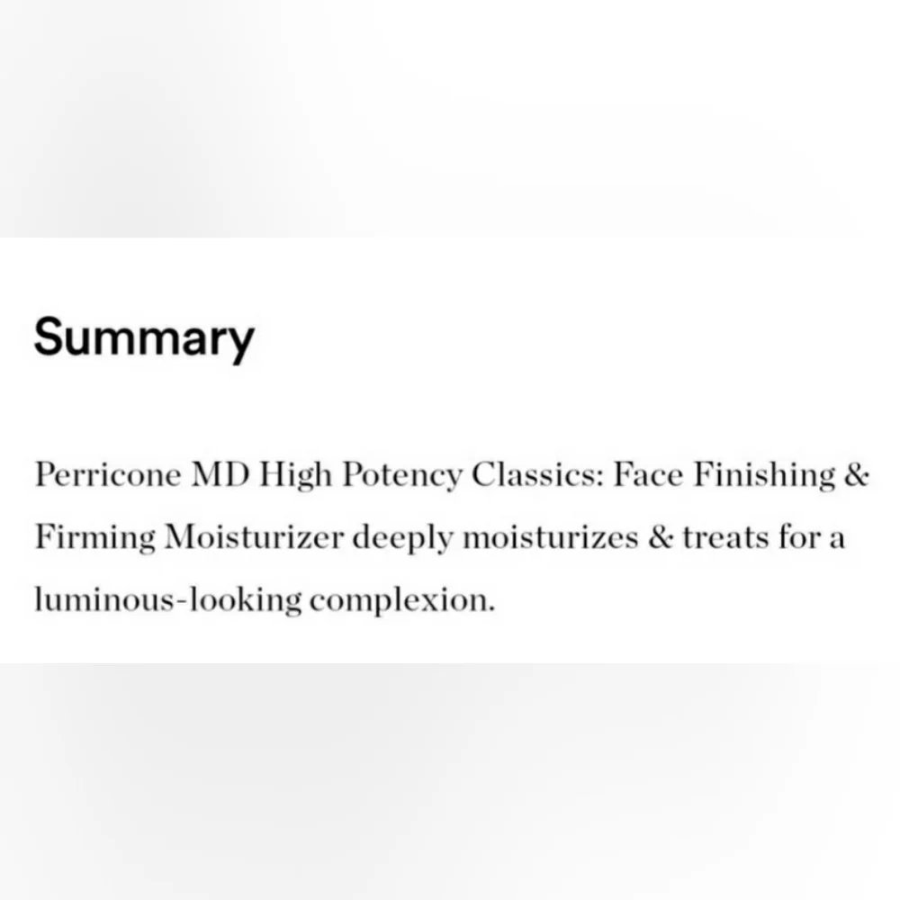 MINI PERRICONE MD FACE FINISHING & FIRMING MOISTURIZER.
